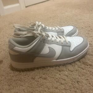 Nike White and Gray Low-Top Sneakers